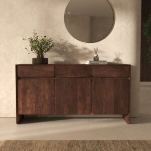 Mango-Holz-Buffet mit 3 Türen und 3 Schubladen 150x80x40cm Holz Braun Maison Pavane Möbel Esszimmermöbel Sideboards, Highboards & niedrige Anrichten