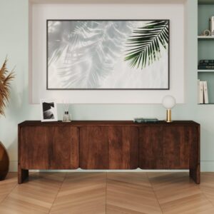 wohnli-moebel-suche-M24103782-1 TV-Möbel aus Mangoholz mit 3 Türen 150 cm 150x50x40cm Holz Braun Maison Pavane Möbel Wohnzimmermöbel TV-Möbel
