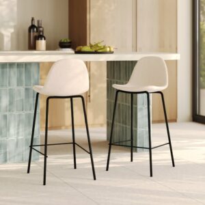wohnli-moebel-suche-M24103787-1 2er-Set Stoffstühle für die Kücheninsel in Beige 65,5 cm 43x88x46cm Stoff Beige Maison Pavane Möbel Esszimmermöbel Barhocker