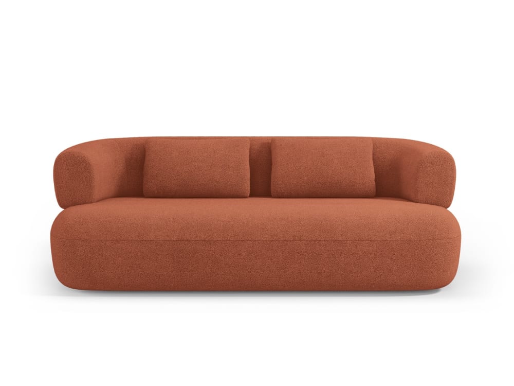 Wohnli Möbelsuche - 3-Sitzer Sofa aus Boucle ziegelrot