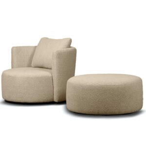 Wohnli Möbelsuche - Drehsessel mit 360° Drehfunktion mit Sitzhocker