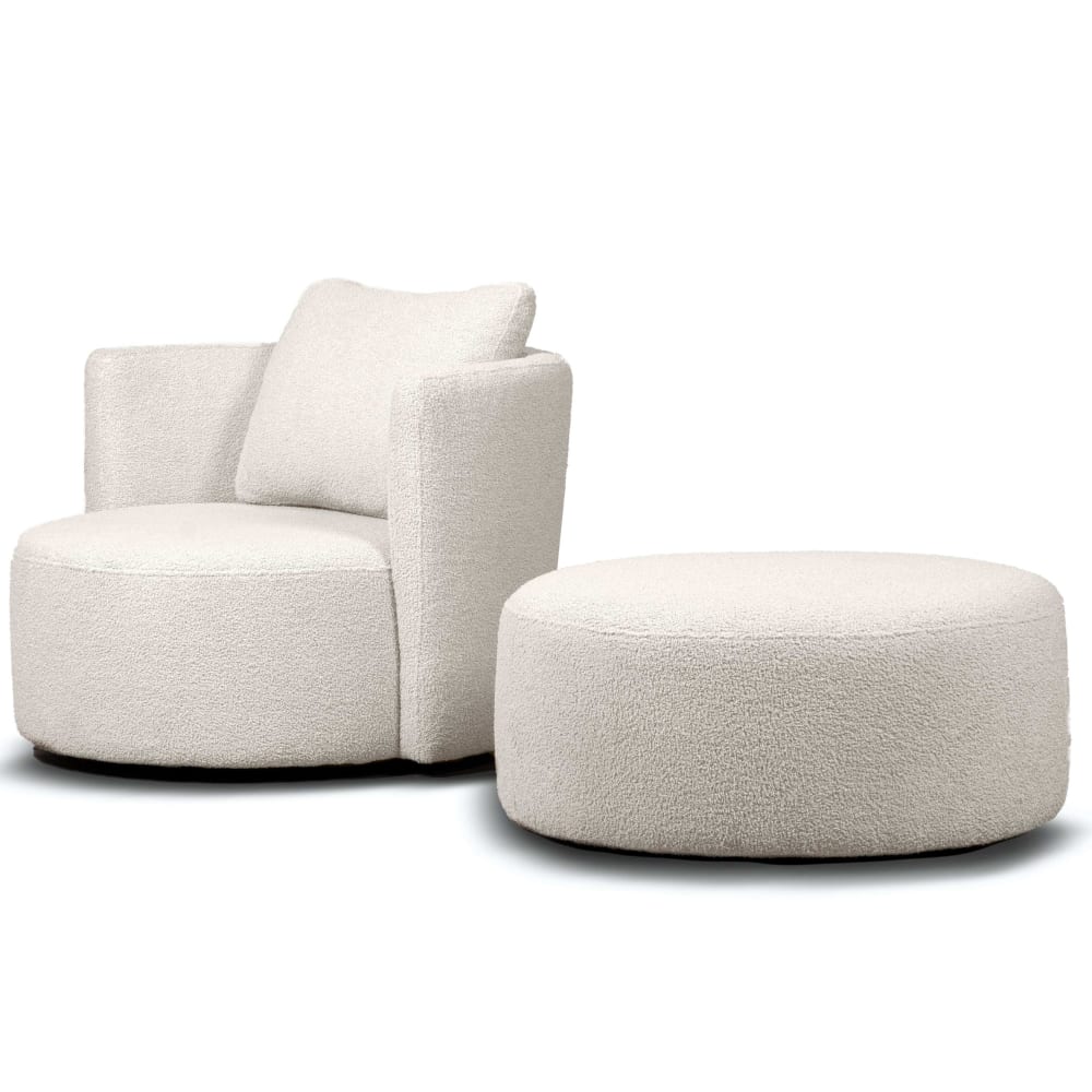 wohnli-moebel-suche-M24106057 Wohnli Möbelsuche - Drehsessel mit 360° Drehfunktion mit Sitzhocker