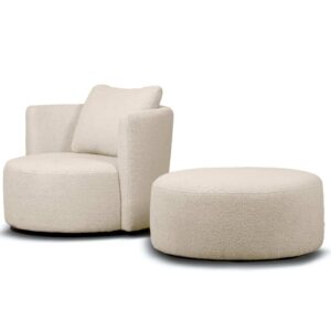 Wohnli Möbelsuche - Drehsessel mit 360° Drehfunktion mit Sitzhocker