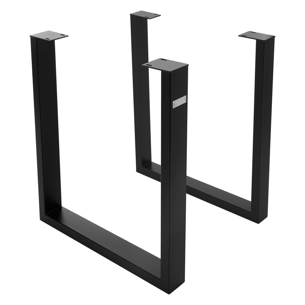 Wohnli Möbelsuche - Tischbeine 2er Set U-Form 70x74 cm Schwarz Stahl Industrial 8x4 cm