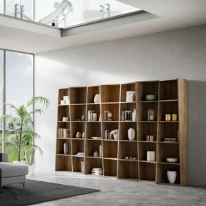 wohnli-moebel-suche-M24107925-1 Modernes Bücherregal Trek 7 Module Nussbaum 35x200x317cm Spanplatte Braun Itamoby Möbel Wohnzimmermöbel Bücherregale
