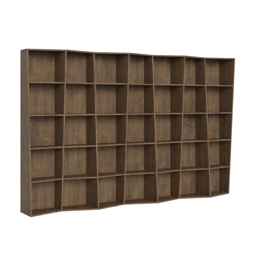 Wohnli Möbelsuche - Modernes Bücherregal Trek 7 Module Nussbaum