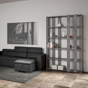 wohnli-moebel-suche-M24107926-1 Bücherregal Zement 36x204x120cm Spanplatte Grau Itamoby Möbel Wohnzimmermöbel Regale