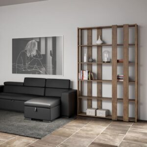 wohnli-moebel-suche-M24107927-1 Bücherregal Kato small E Nussbaum 36x204x120cm Spanplatte Braun Itamoby Möbel Wohnzimmermöbel Regale