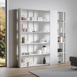 Bücherregal Esche weiß 36x204x178cm Spanplatte Weiß Itamoby Möbel Wohnzimmermöbel Regale