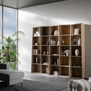 wohnli-moebel-suche-M24107934-1 Modernes Bücherregal Trek 5 Module Nussbaum 35x200x227cm Spanplatte Braun Itamoby Möbel Wohnzimmermöbel Bücherregale