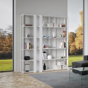 Bücherregal Esche weiß 36x204x178cm Spanplatte Weiß Itamoby Möbel Wohnzimmermöbel Regale
