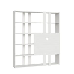 wohnli-moebel-suche-M24107939 Wohnli Möbelsuche - Bücherregal mit TV-Paneel Esche weiß