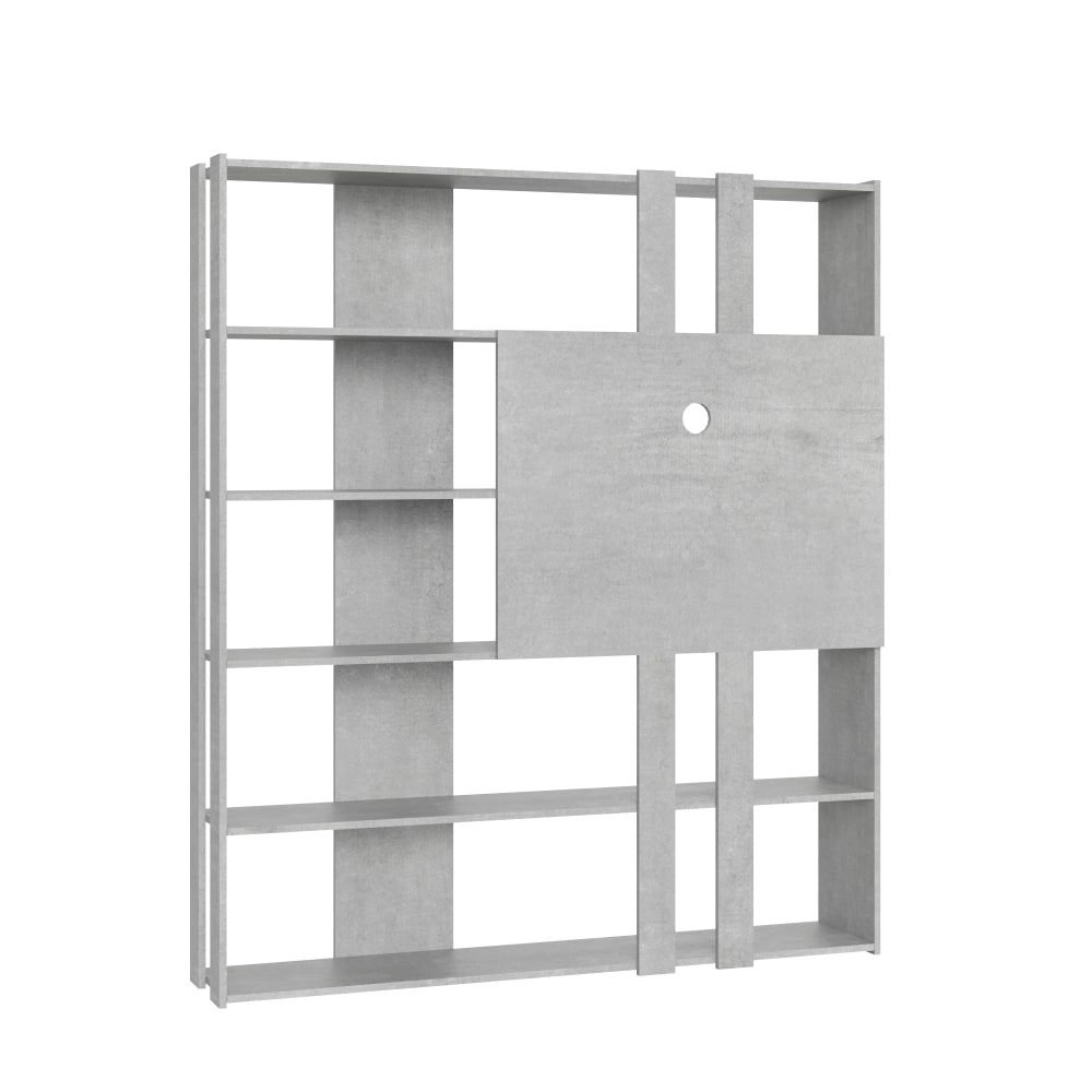 wohnli-moebel-suche-M24107941 Wohnli Möbelsuche - Bücherregal mit TV-Paneel Zement