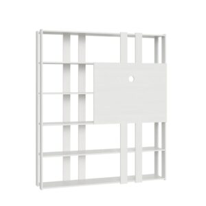 wohnli-moebel-suche-M24107946 Wohnli Möbelsuche - Bücherregal mit TV-Paneel Esche weiß
