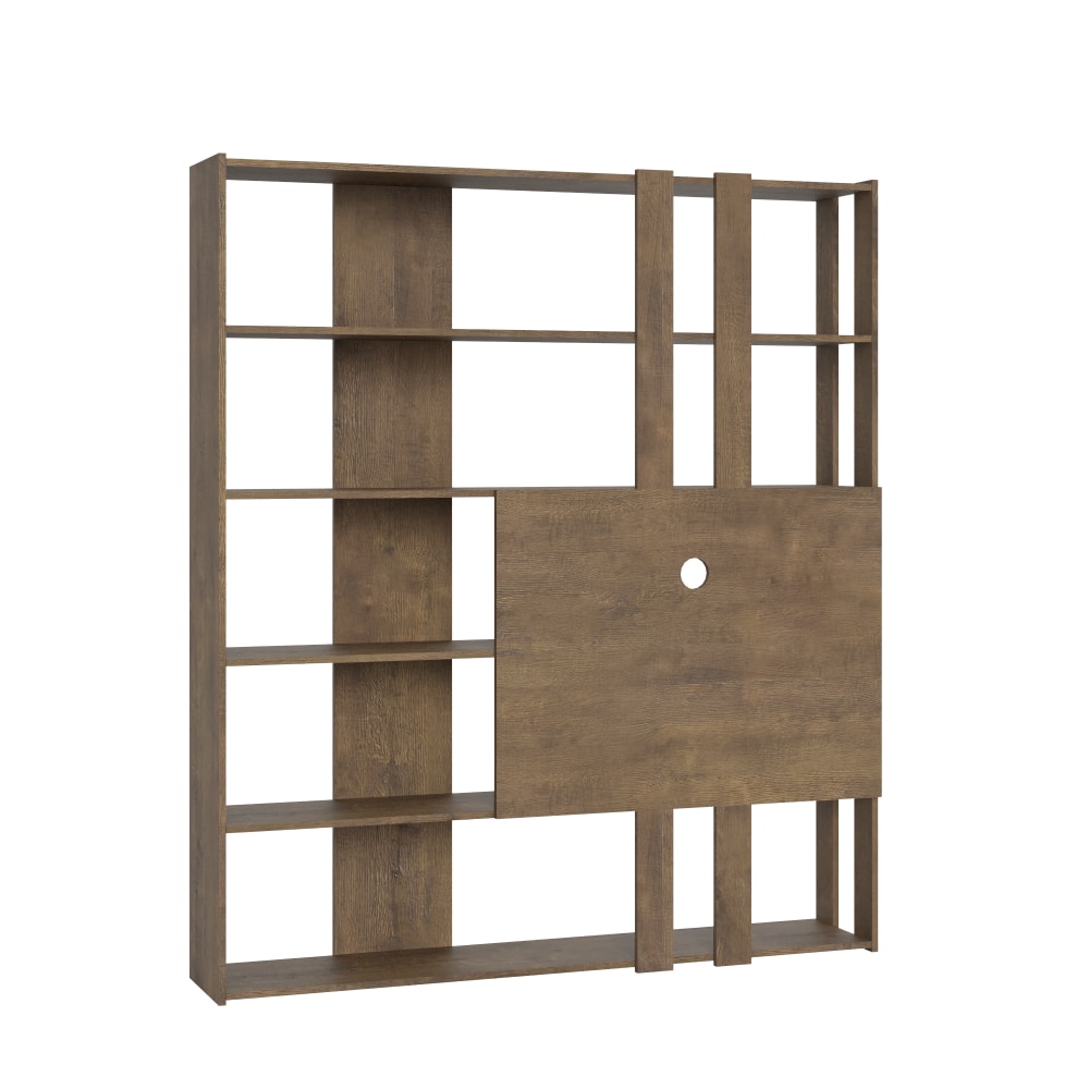 wohnli-moebel-suche-M24107948 Wohnli Möbelsuche - Bücherregal Kato M mit TV-Paneel Nussbaum