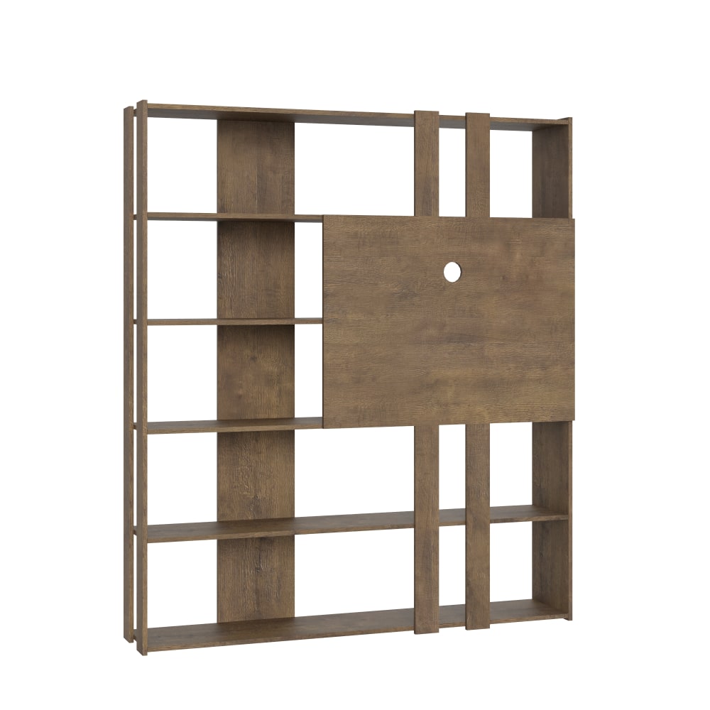 wohnli-moebel-suche-M24107958 Wohnli Möbelsuche - Bücherregal Kato L mit TV-Paneel Nussbaum
