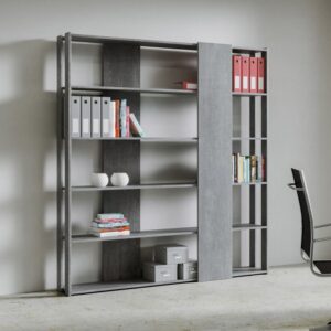 wohnli-moebel-suche-M24107960-1 Bücherregal Zement 36x204x178cm Spanplatte Grau Itamoby Möbel Wohnzimmermöbel Regale