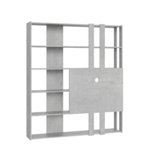 wohnli-moebel-suche-M24107963 Wohnli Möbelsuche - Bücherregal mit TV-Paneel Zement
