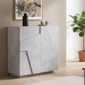 wohnli-moebel-suche-M24110467-1 Sideboard aus Zement mit Holzeffekt 81x44h86 cm 81x86x44cm Holz Grau Dmora Möbel Esszimmermöbel Sideboards, Highboards & niedrige Anrichten