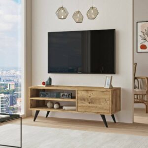 TV-Schrank Eiche Holzeffekt 110x40h44 cm 110x44x40cm Holz Braun Dmora Möbel Wohnzimmermöbel TV-Möbel
