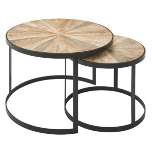 wohnli-moebel-suche-M24111110 Wohnli Möbelsuche - 2er Set Couchtische rund aus Mango Massivholz