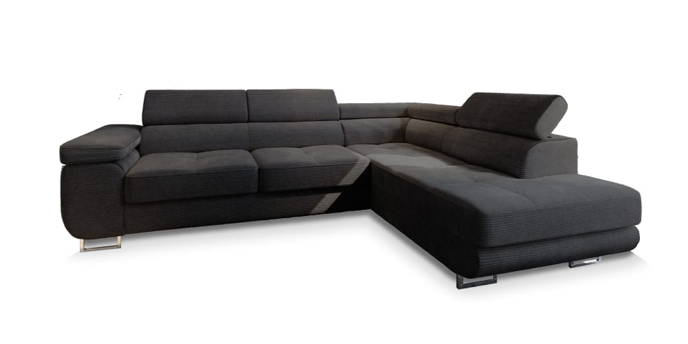 Wohnli Möbelsuche - Ecksofa mit Schlaffunktion aus Kordstoff