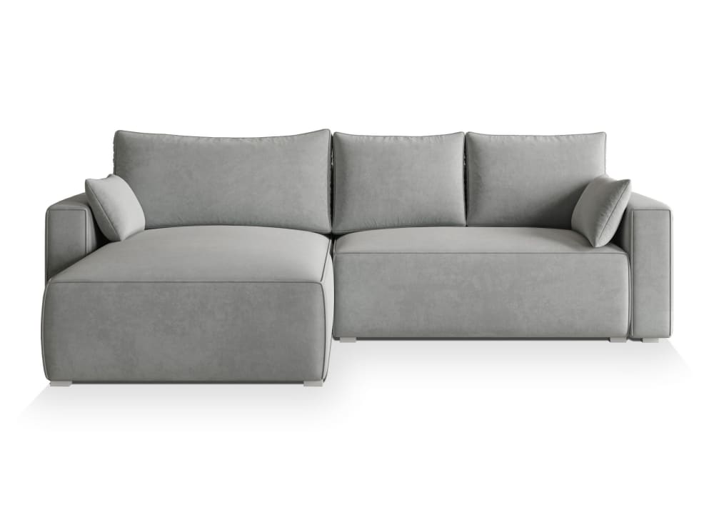 Wohnli Möbelsuche - Ecksofa mit Schlaffunktion aus Velours-Stoff