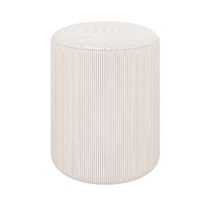 Wohnli Möbelsuche - Runder Pouf aus beigem Cord