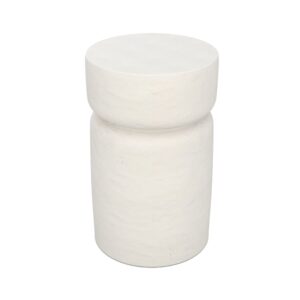 wohnli-moebel-suche-M24111529 Wohnli Möbelsuche - Runde weiße Beistelltisch aus Ton mit Betonoptik D30 cm