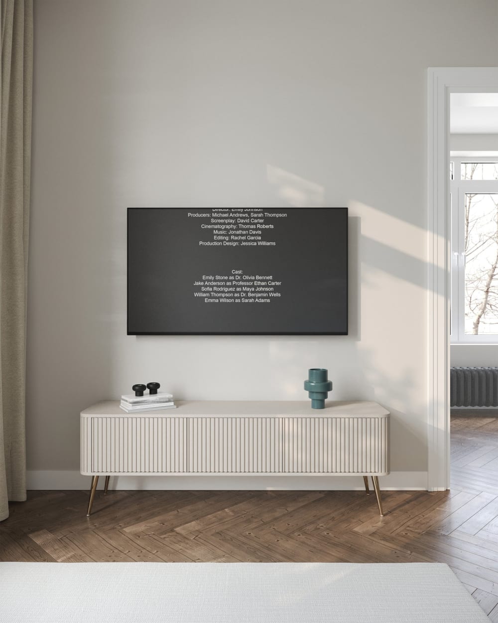 163x49x163cm Spanplatte Taupe Selsey Möbel Wohnzimmermöbel TV-Möbel