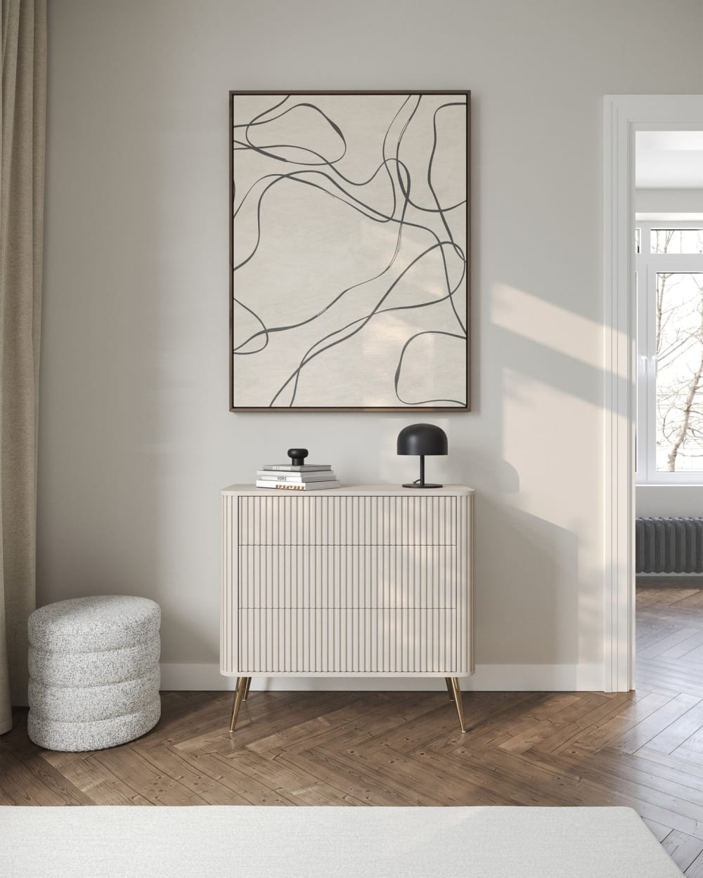 93x84x93cm Spanplatte Taupe Selsey Möbel Esszimmermöbel Sideboards, Highboards & niedrige Anrichten