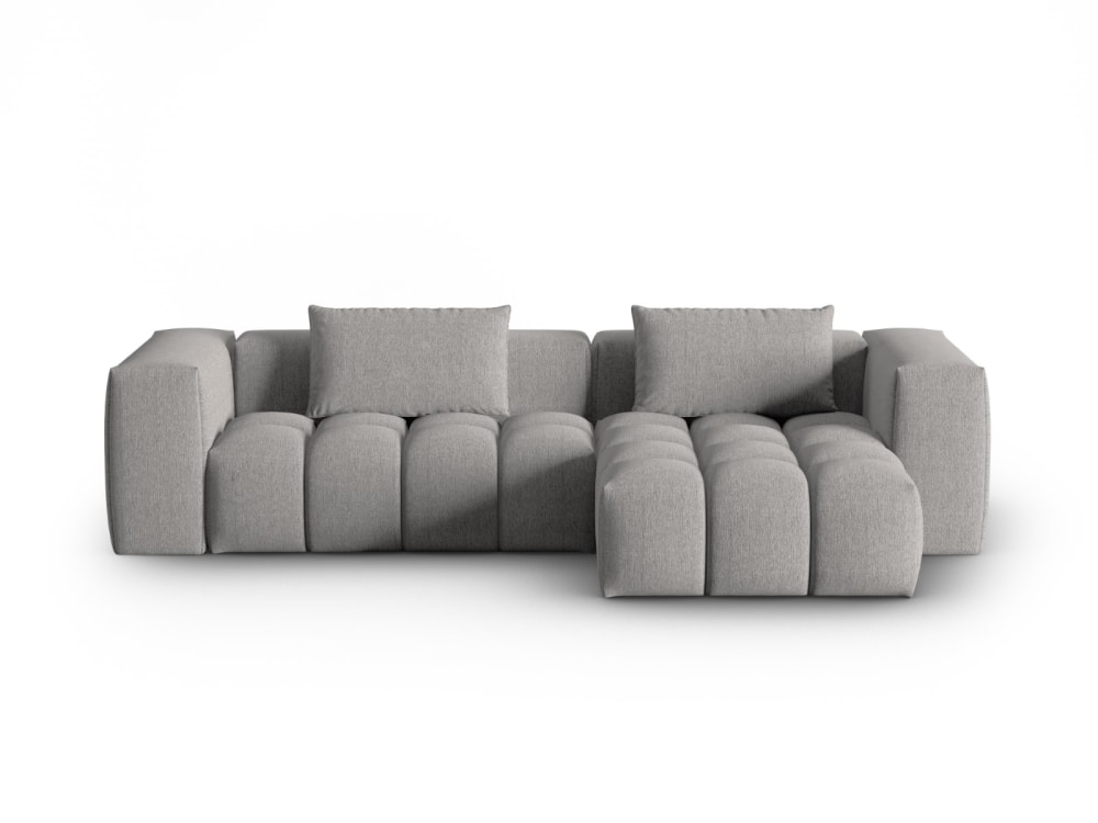 Wohnli Möbelsuche - 3-Sitzer modulares Ecksofa rechts aus strukturiertem Stoff dunkelbeige