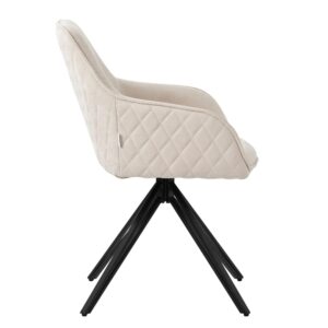 Drehstuhl 360 Grad Creme 61x85x57cm Samt Taupe ML-Design Möbel Esszimmermöbel Stühle