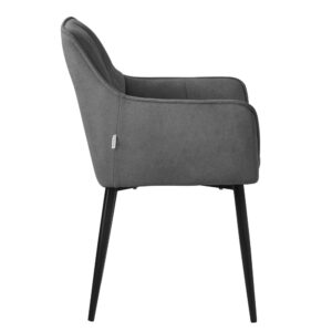 wohnli-moebel-suche-M24114471-1 Esszimmerstühle 4er Set Dunkelgrau Frottee Gepolstert Metallbeinen 63x90x57cm Baumwolle Grau ML-Design Möbel Esszimmermöbel Stühle