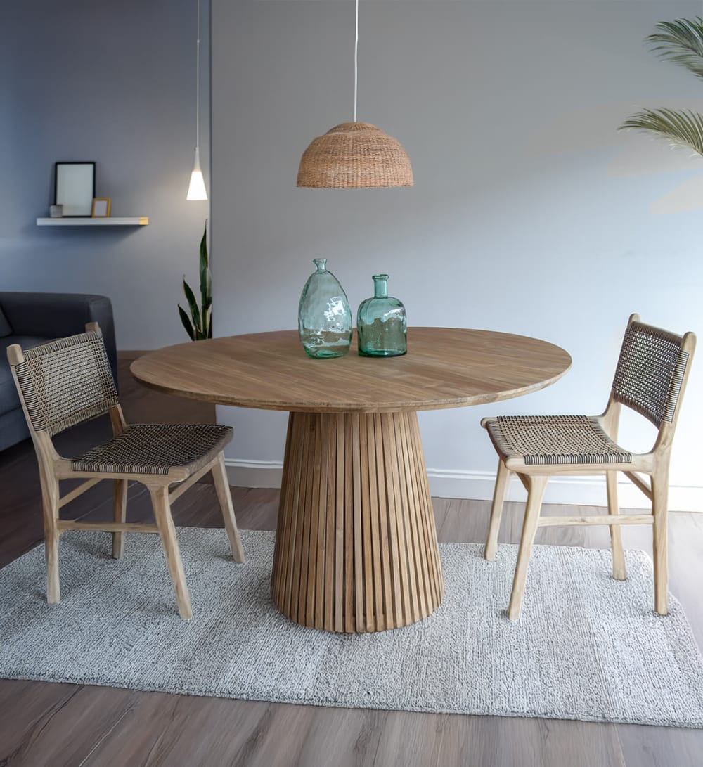 130x78x130cm Holz Beige MOYCOR Möbel Esszimmermöbel Esstische