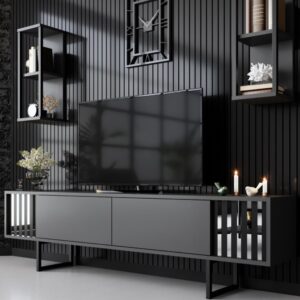 180x48x30cm Spanplatte Grau Concept Usine Möbel Wohnzimmermöbel TV-Möbel