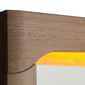 Geschirrschrank mit 2 Türen, Weiß und Holzoptik, 102cm 102x148x43cm Spanplatte Weiß Petits meubles Möbel Esszimmermöbel Geschirrschränke