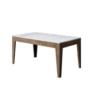 wohnli-moebel-suche-M24118612 Wohnli Möbelsuche - Ausziehtisch 90x160/220 cm in Holzoptik Esche weiß/Nussbaumbraun