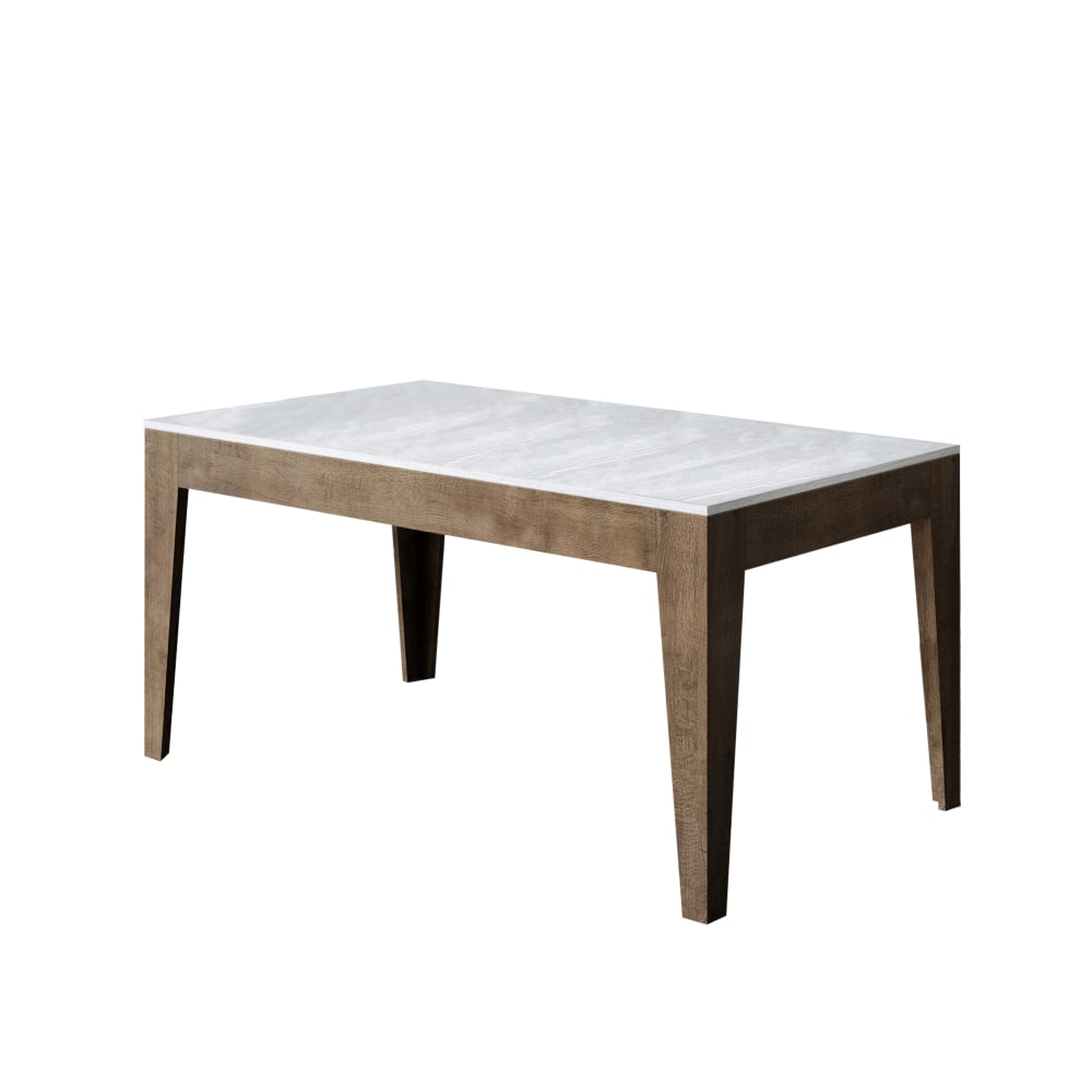 wohnli-moebel-suche-M24118612 Wohnli Möbelsuche - Ausziehtisch 90x160/220 cm in Holzoptik Esche weiß/Nussbaumbraun