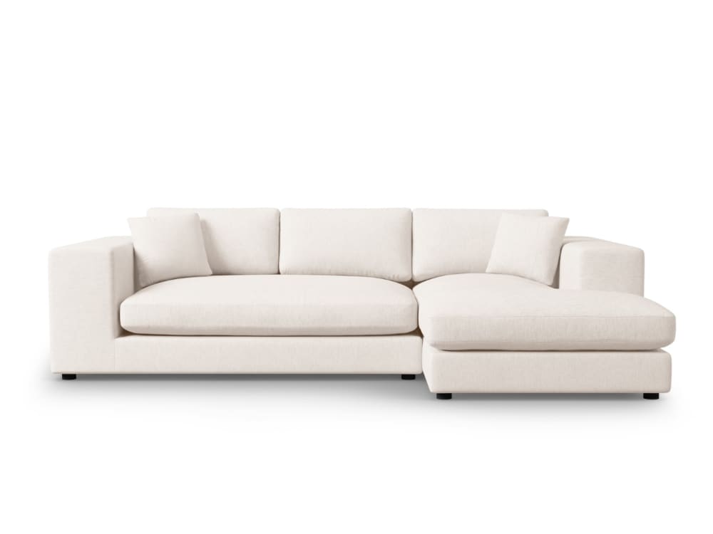 wohnli-moebel-suche-M24118772 Wohnli Möbelsuche - 5-Sitzer Ecksofa rechts aus strukturiertem Stoff weiß