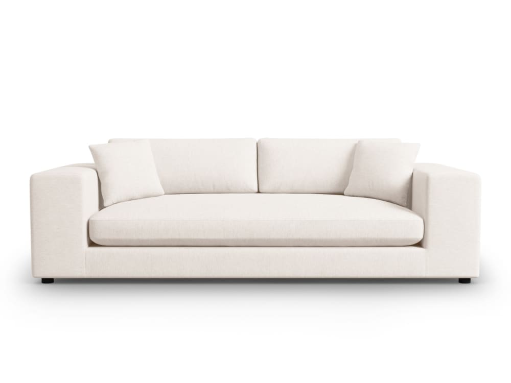 Wohnli Möbelsuche - 4-Sitzer Sofa aus strukturiertem Stoff weiß