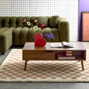 Vintage Couchtisch Nussbaumdekor 110x39x59cm Spanplatte Braun sweeek Möbel Wohnzimmermöbel Couchtische