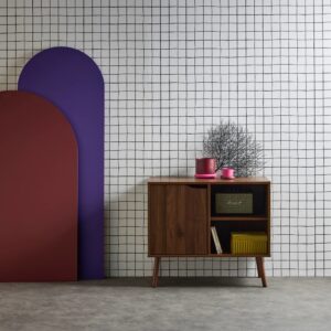 Sideboard mit nussbaumfarbener Holzoptik 80x69x39cm Spanplatte Braun sweeek Möbel Esszimmermöbel Sideboards, Highboards & niedrige Anrichten