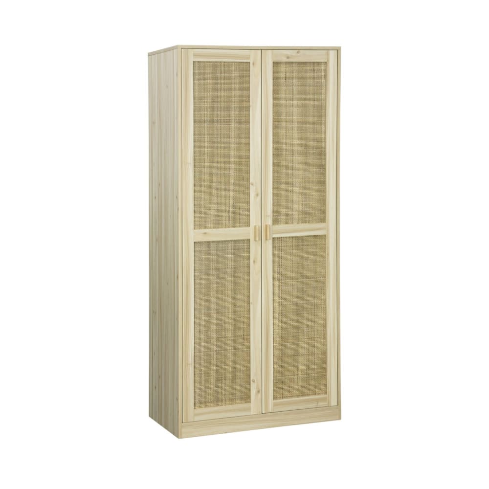 wohnli-moebel-suche-M24118918 Wohnli Möbelsuche - Kleiderschrank mit Rattan-Geflecht und Holzlook