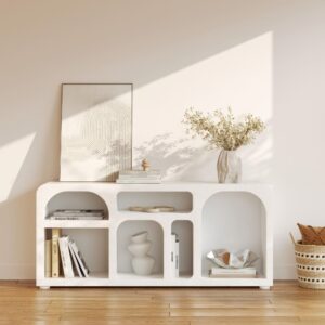 Buffet aus cremeweißem Beton 160x72x40cm Beton Weiß Rendez-Vous Déco Möbel Esszimmermöbel Sideboards, Highboards & niedrige Anrichten