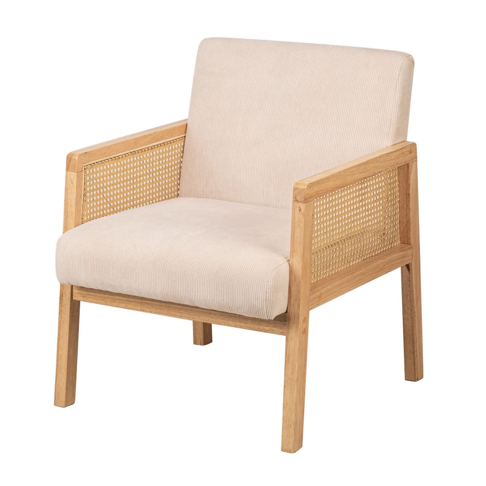 Wohnli Möbelsuche - Polstersessel aus Massivholz und Rattan  Beige