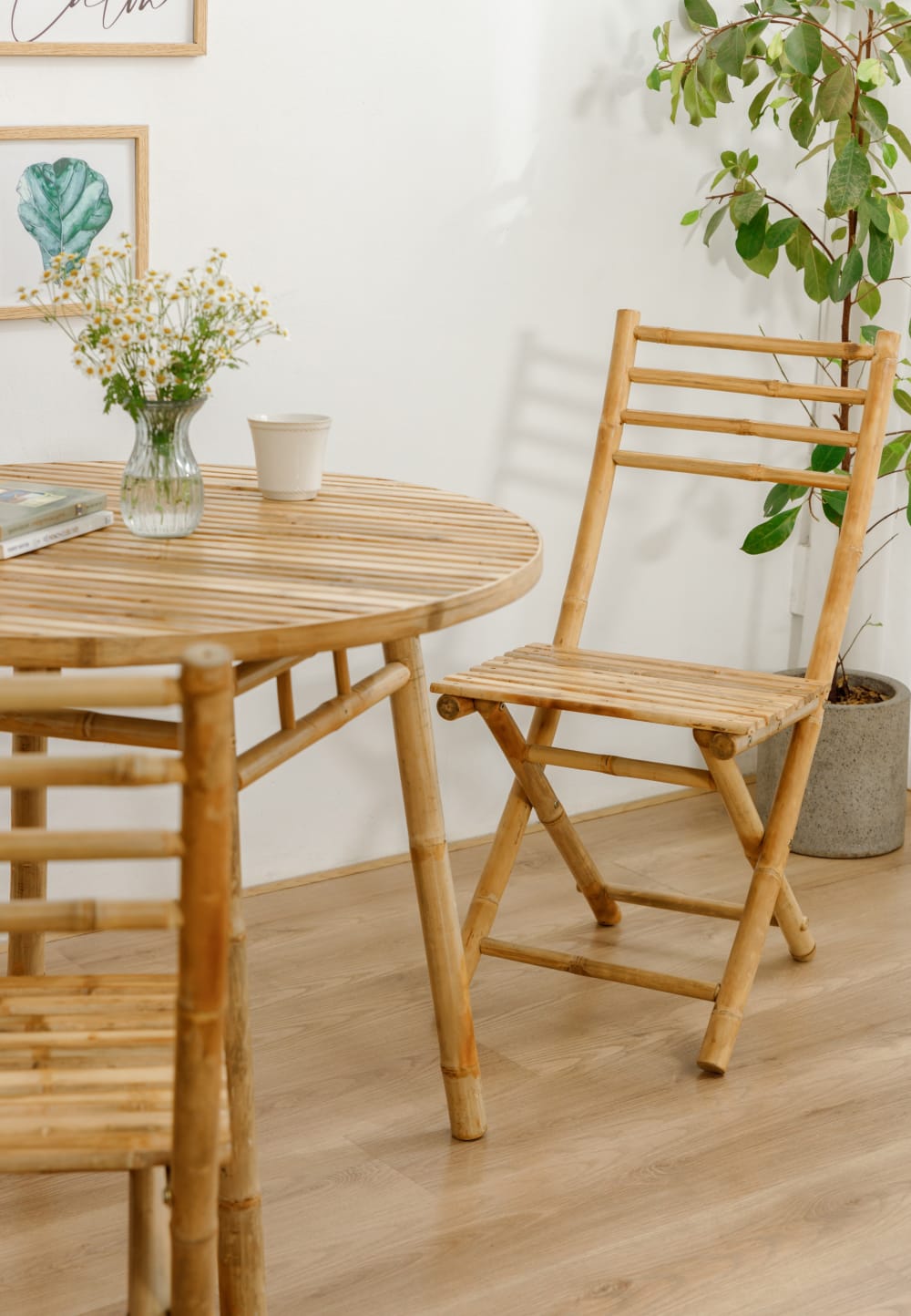 Esstisch aus Bambuholz (4 Personen) 90x76x90cm Holz Braun Nordlys Möbel Esszimmermöbel Esstische