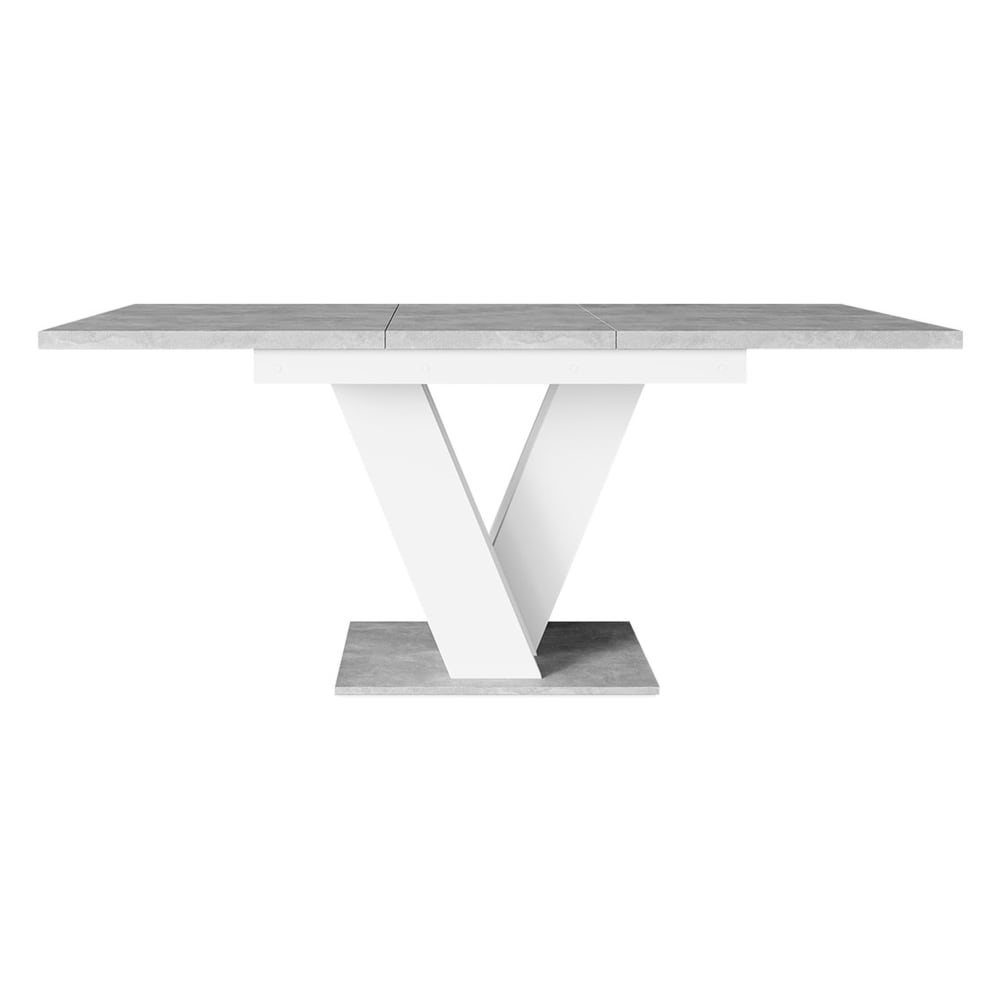 Wohnli Möbelsuche - Xandriel - table à manger extensible - gris et blanc - 4 à 6 personnes