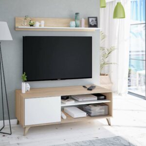 TV-Ständer Eiche Holz-Effekt 90x60h40 cm 135x50x40cm Holz Braun Dmora Möbel Wohnzimmermöbel TV-Möbel