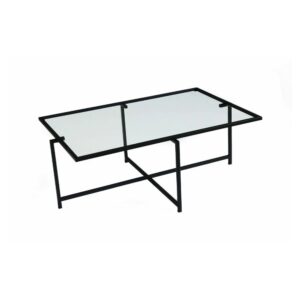 Wohnli Möbelsuche - Wohnzimmertisch aus schwarzem Metall 94x64x35h cm